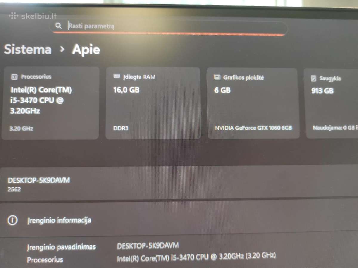 Pc stacionarus – Inteli i5 / 16gb RAM / 1tb SSD - nuotraukos Nr. 7
