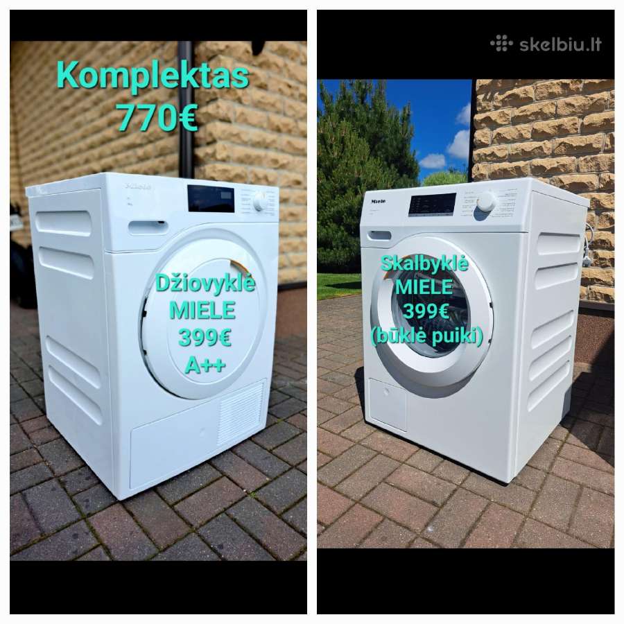 Komplektai skalbyklė ir džiovyklė