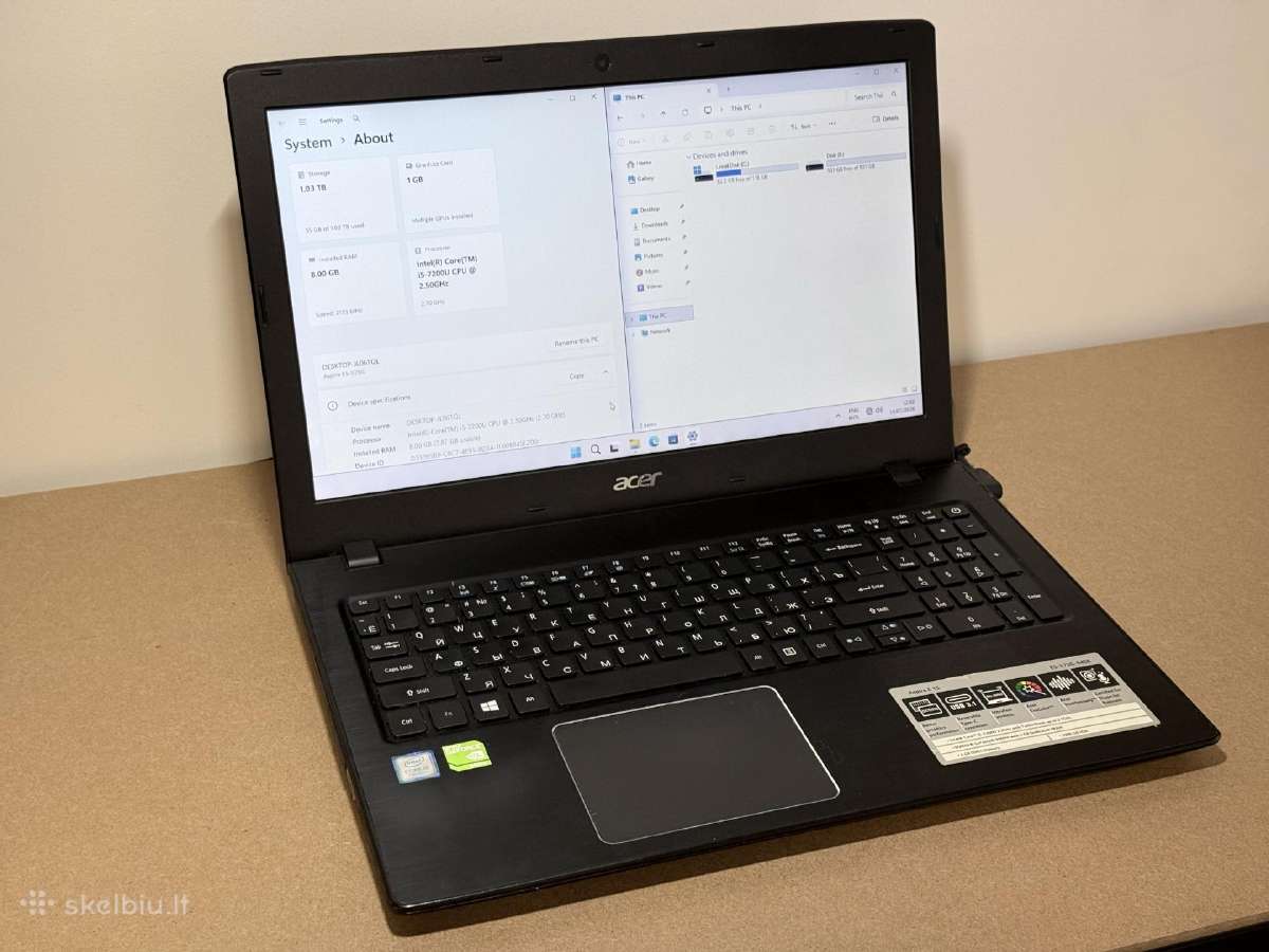 Acer Aspire E15 E5-575g 15,6 colių kompiuteris