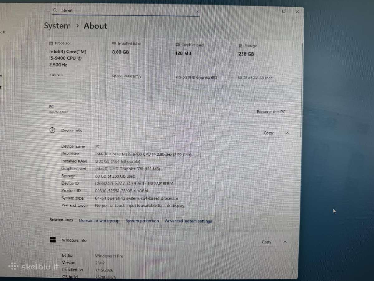 Lenovo Thinkcenter i5-9400 - nuotraukos Nr. 6