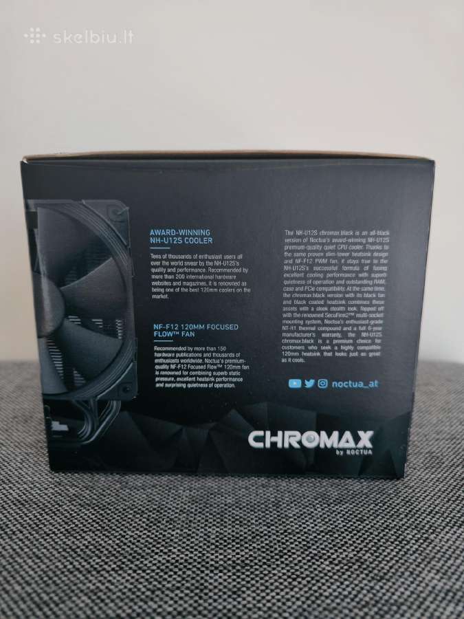 Naujas Noctua Nh-u12s chromax.black Cpu aušintuvas - nuotraukos Nr. 6
