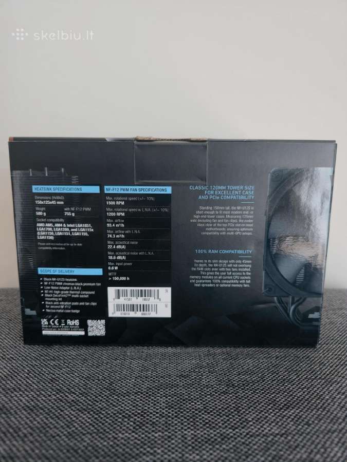 Naujas Noctua Nh-u12s chromax.black Cpu aušintuvas - nuotraukos Nr. 5