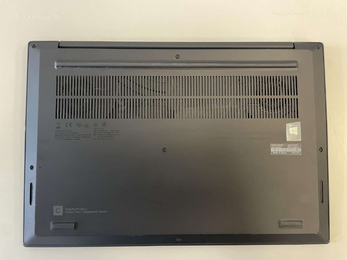 Lenovo Thinkpad P1 Gen 3 i7-10850h 256gb SSD 16gb - nuotraukos Nr. 6
