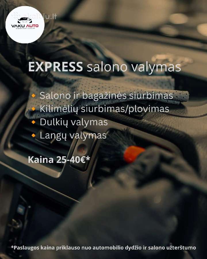 Cheminis ir detalus salono valymas "Vakuauto"