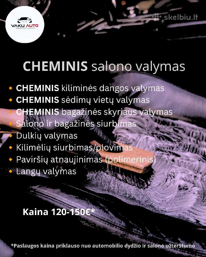 Cheminis ir detalus salono valymas "Vakuauto" - nuotraukos Nr. 3