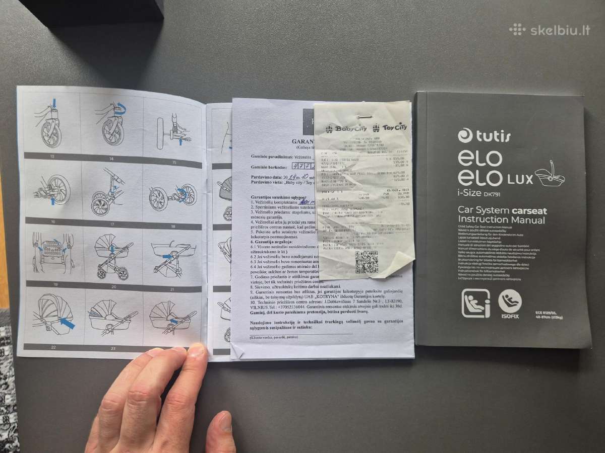 Milli Way Plus 3 in 1 Vėžimėlis ir Isofix kėdutė - nuotraukos Nr. 9