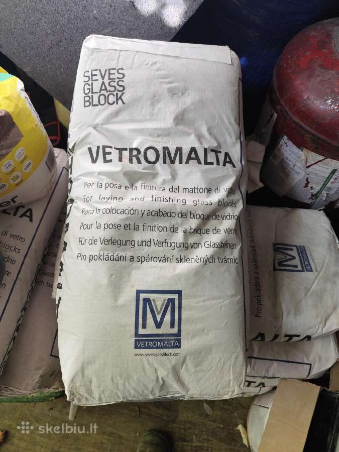 Stiklinių blokelių klijavimo mišiniai Vetromalta