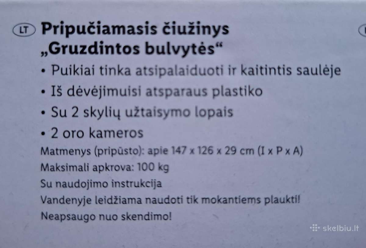 Pripučiamasis čiužinys "Gruzdintos bulvytės" - nuotraukos Nr. 3