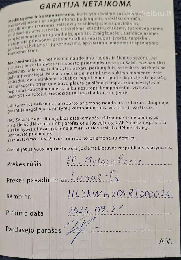Parduodamas elektrinis keturatis - nuotraukos Nr. 5