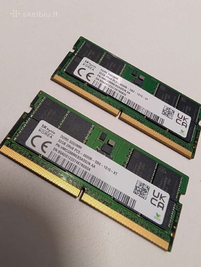 64gb Ddr5 RAM 2x32gb 4800 Sodimm atmintis