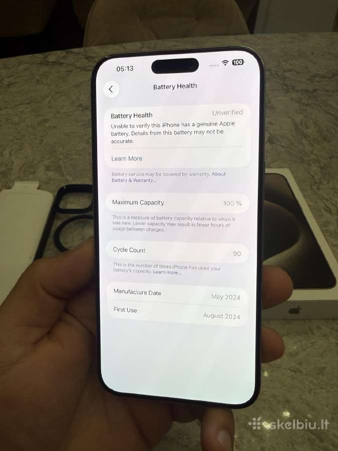 iPhone 15 pro max, 512gb 100% baterija - nuotraukos Nr. 5