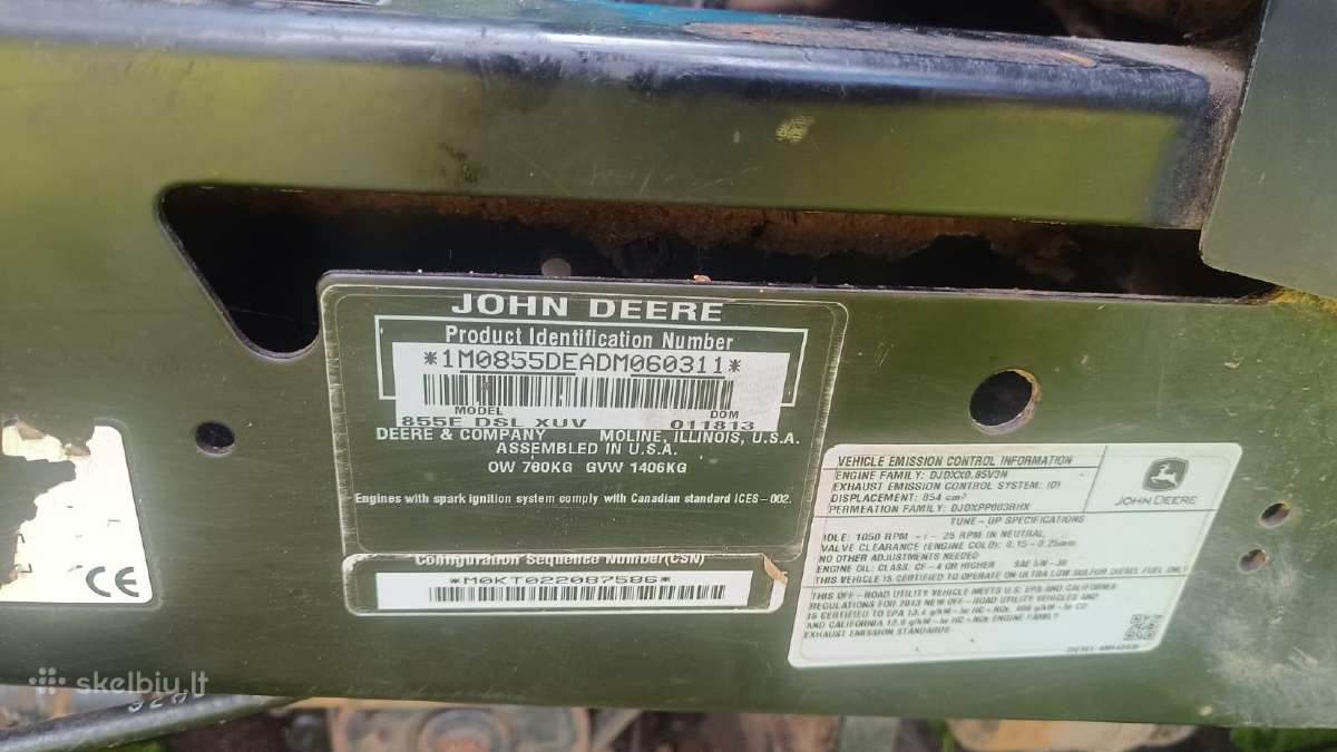 John deere gator 855d - nuotraukos Nr. 10