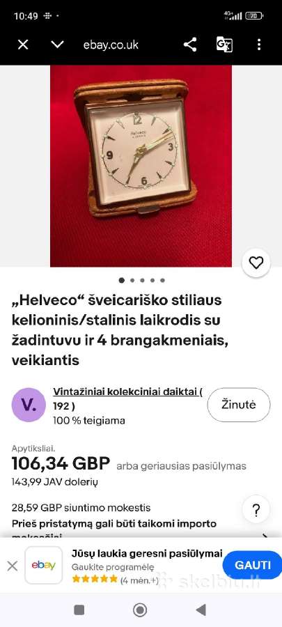 Vintažinis kelioninis žadintuvas veikiantis - nuotraukos Nr. 7