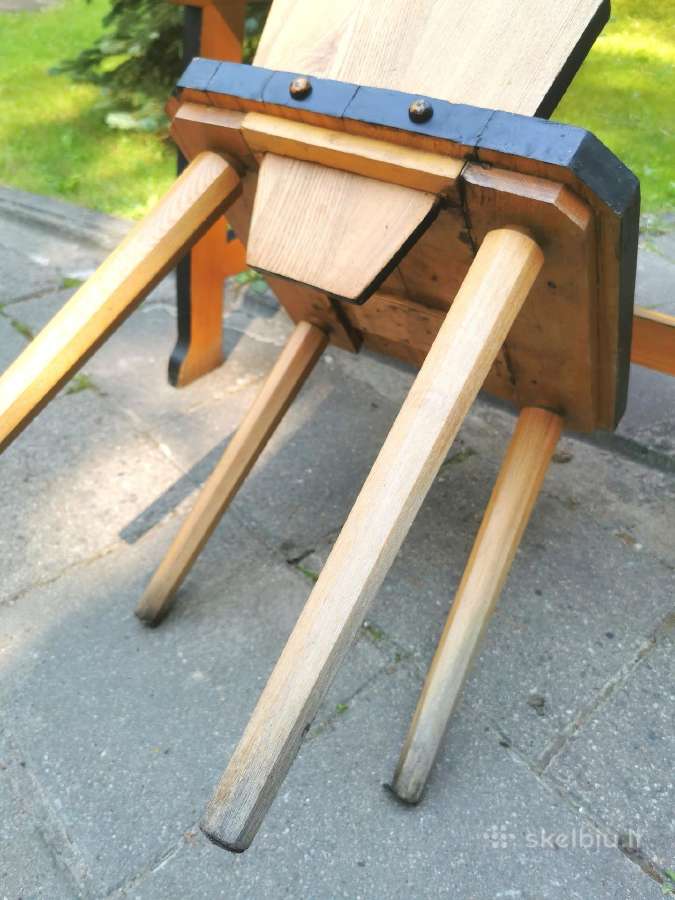 Meistro gamintas 107x70 ąžuolo stalas ir kėdė - nuotraukos Nr. 5