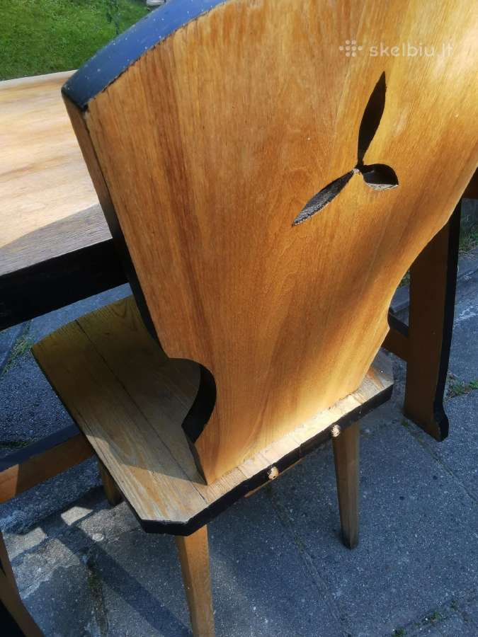 Meistro gamintas 107x70 ąžuolo stalas ir kėdė - nuotraukos Nr. 12