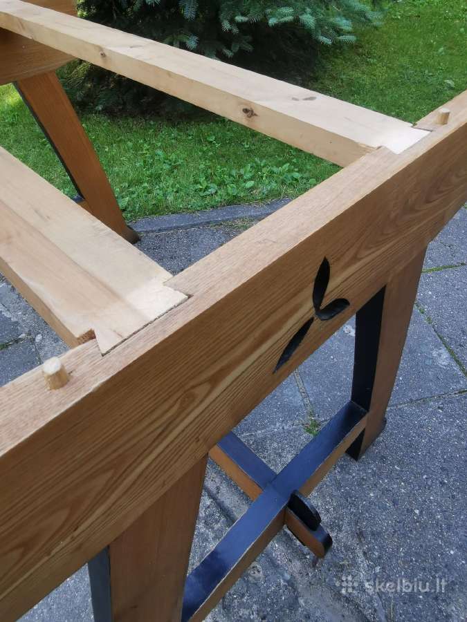Meistro gamintas 107x70 ąžuolo stalas ir kėdė - nuotraukos Nr. 8
