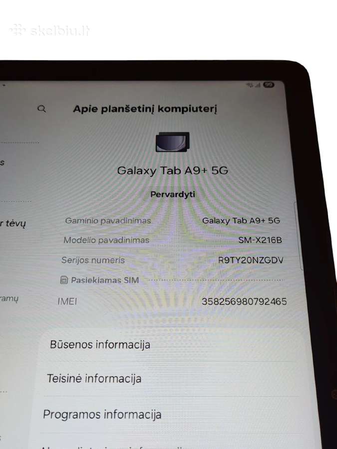 Samsung Galaxy Tab A9+ 5G + 3 mėn. garantija - nuotraukos Nr. 5