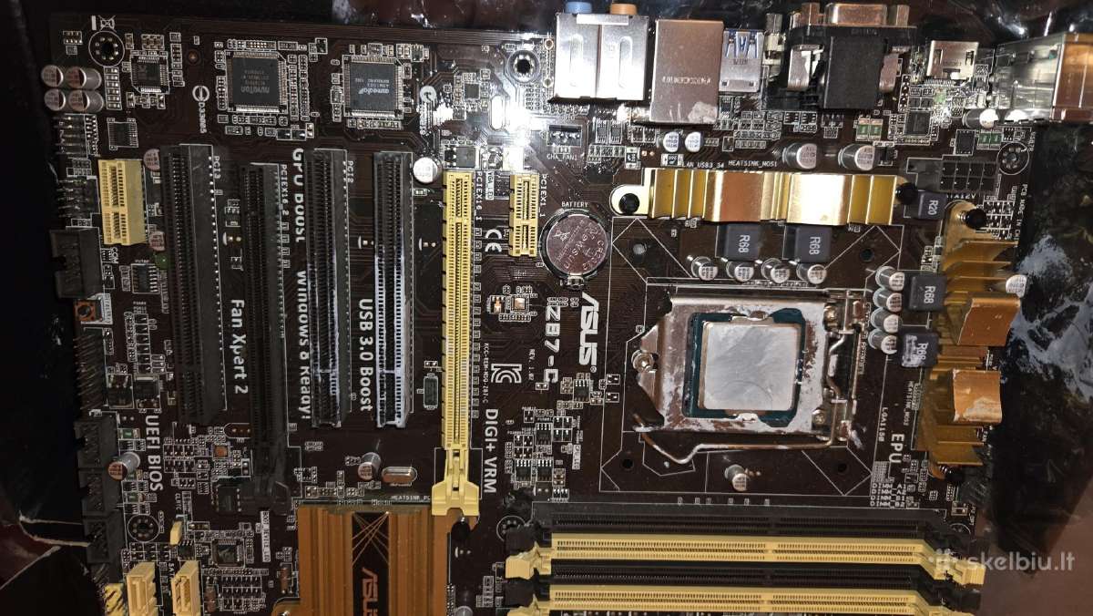 Pagrindine plokšte Asus Z87-c. Su procesorium ir r - nuotraukos Nr. 5