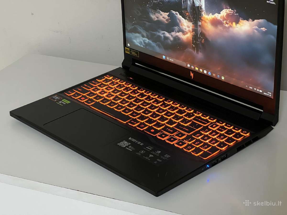 Parduodamas Nitro V16 su Rtx 5050, Ryzen Ai, 180hz - nuotraukos Nr. 4