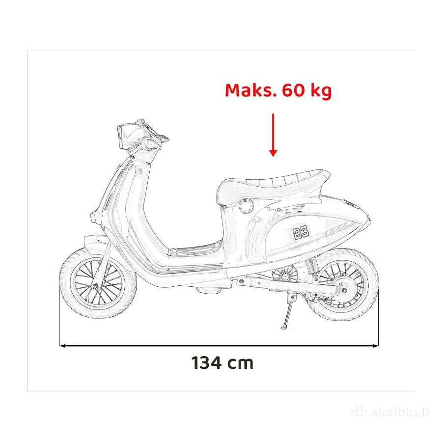 Vaikiškas elektrinis motoroleris ,Vespa retro'' - nuotraukos Nr. 21