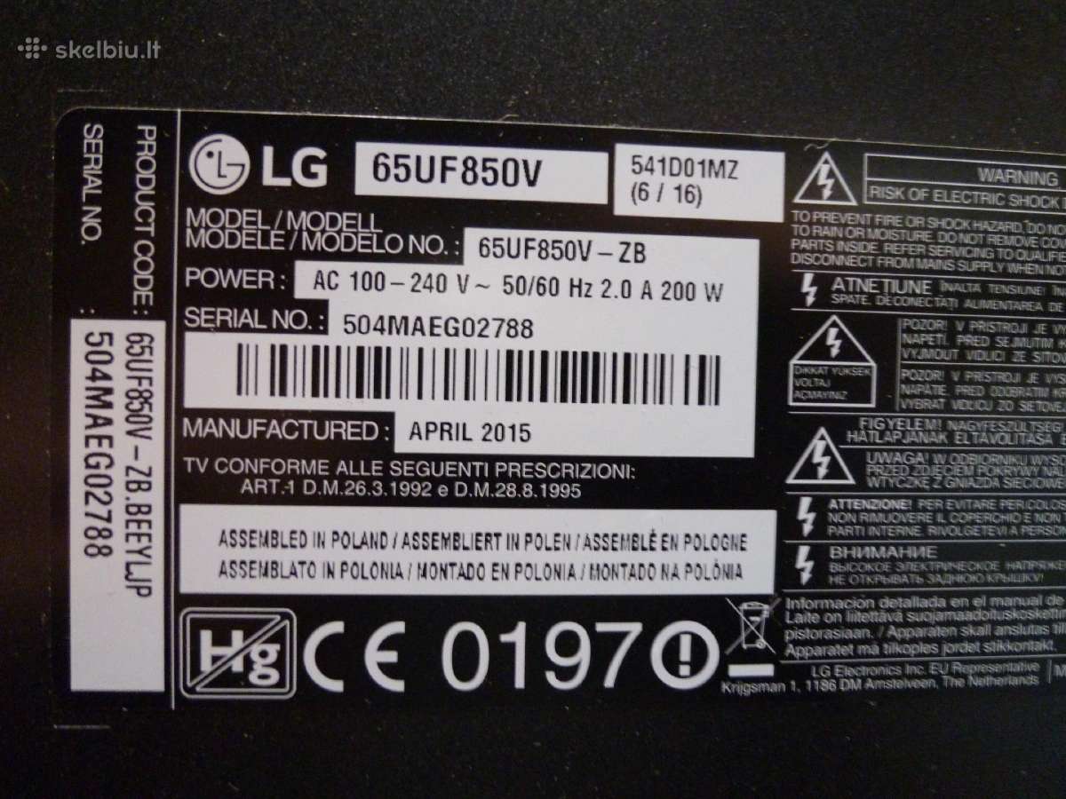 Samsung Le32s81bx/xec ,LG 65uf850v-zb - nuotraukos Nr. 9