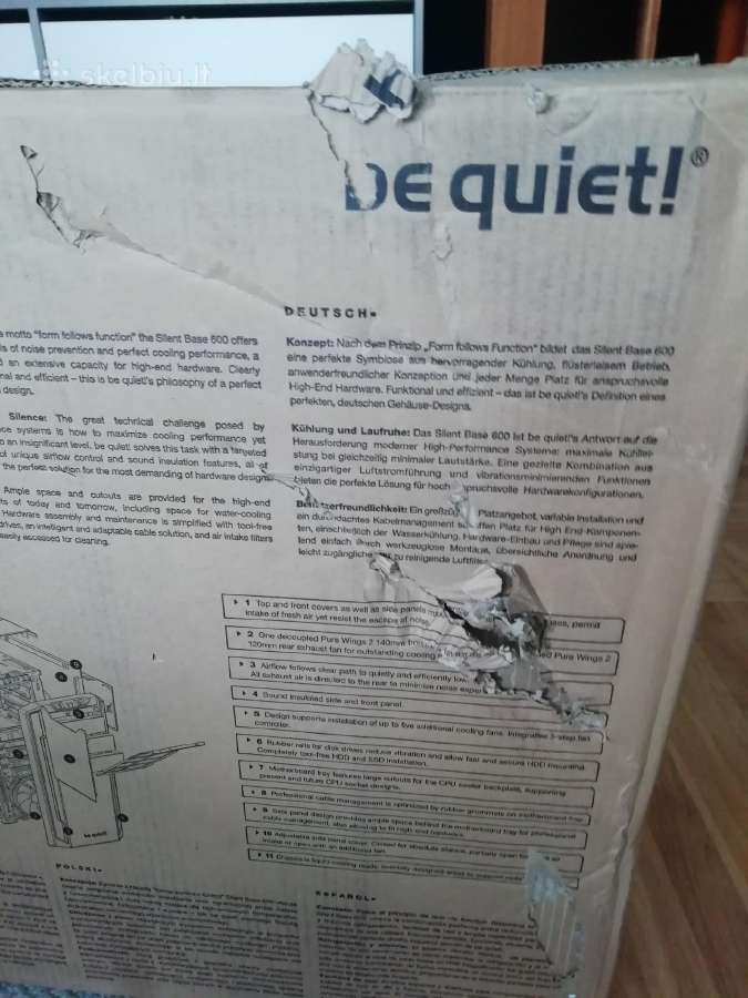 Parduodu komp korpusa Be quiet Silent Base 600 - nuotraukos Nr. 2