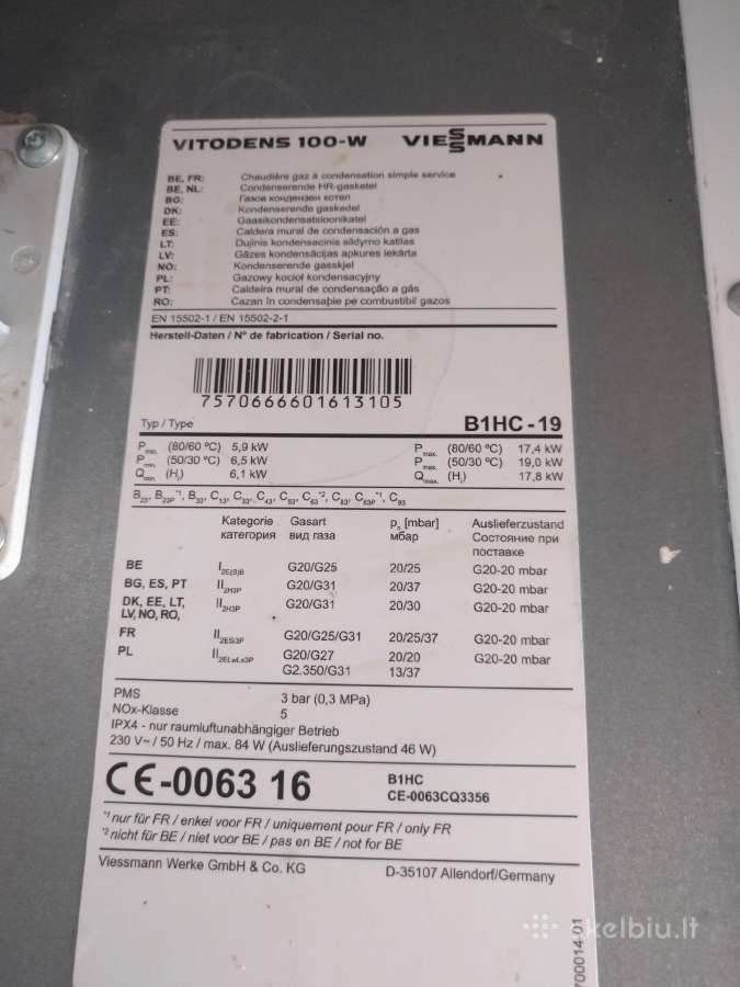 Kondensacinis Vitodens 100 B1hc-19 dujinis katilas - nuotraukos Nr. 4