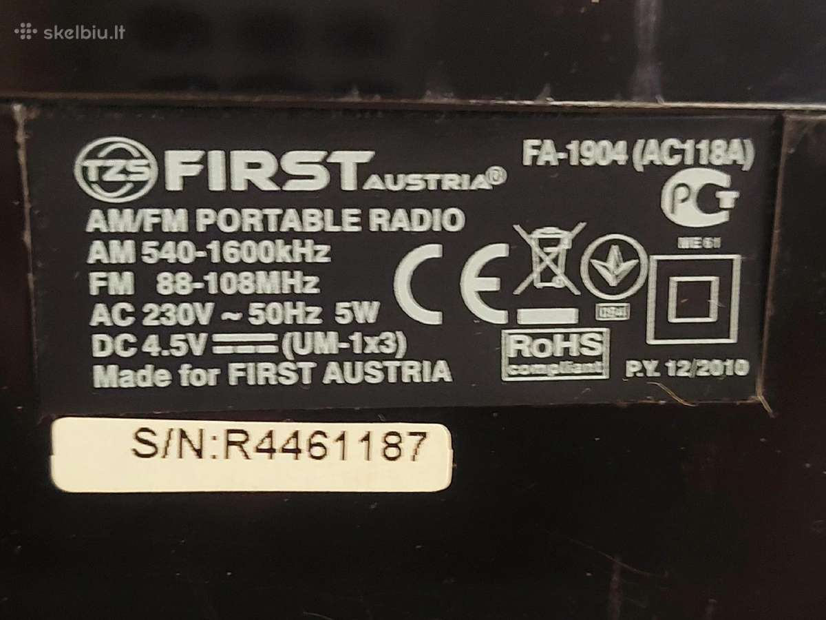Radio imtuvas First Austria - nuotraukos Nr. 3
