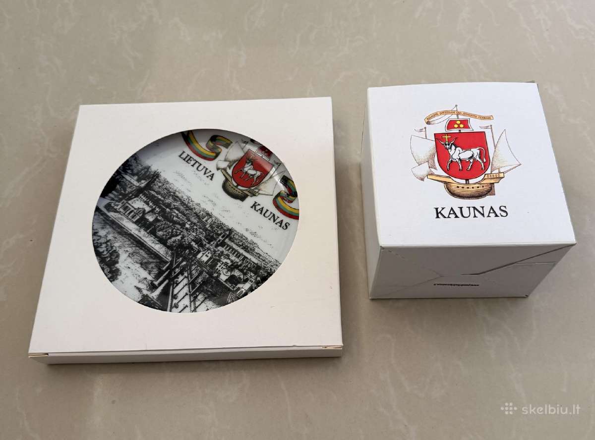 Porcelianinis Kauno suvenyrų komplektas dėžutėse - nuotraukos Nr. 3
