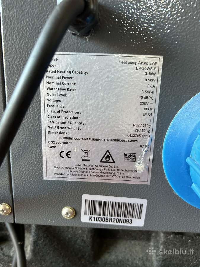 Oras vanduo siurblys baseinui Azuro 3 kw iki 20m3 - nuotraukos Nr. 4