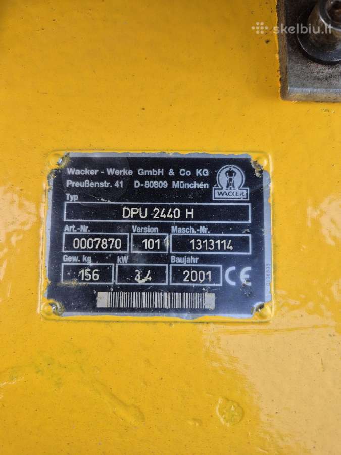 Parduodu vibro plokšte grunto tankintuva su Hatz - nuotraukos Nr. 4
