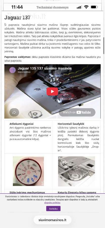 Siuvimo mašina Jaguar 137 - nuotraukos Nr. 9