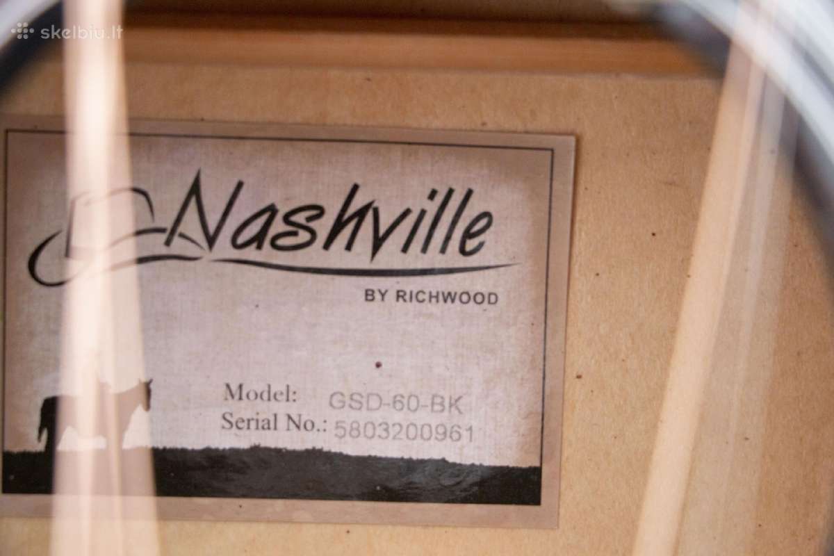 Akustinė gitara Nashville Gsd-60-bk - nuotraukos Nr. 8