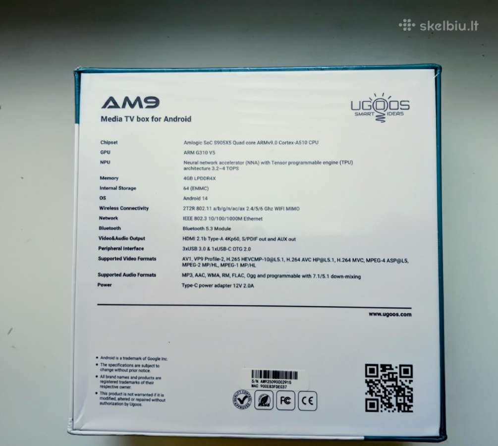 Android TV priedėlis Ugoos Am9 - nuotraukos Nr. 12