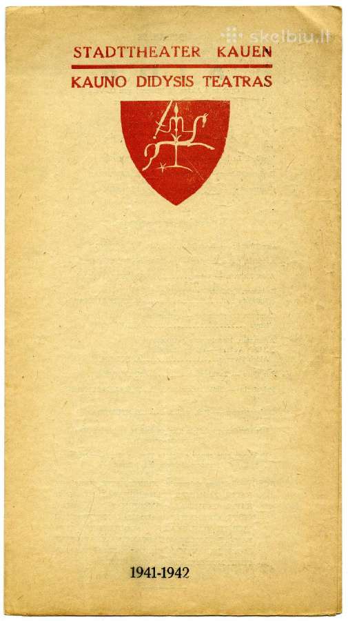 1942 Aida teatro programėlė Kaunas - nuotraukos Nr. 2