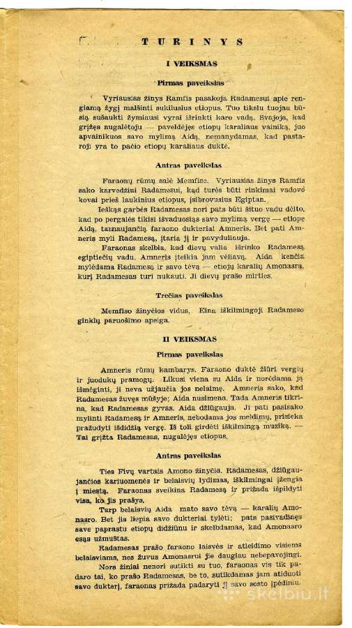 1942 Aida teatro programėlė Kaunas - nuotraukos Nr. 4