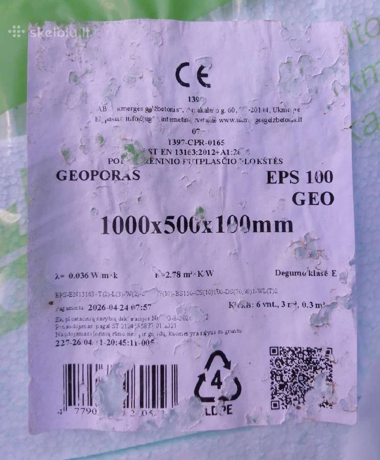 Geoporas, Neoporas, Polistirenas, Putplastis - nuotraukos Nr. 2