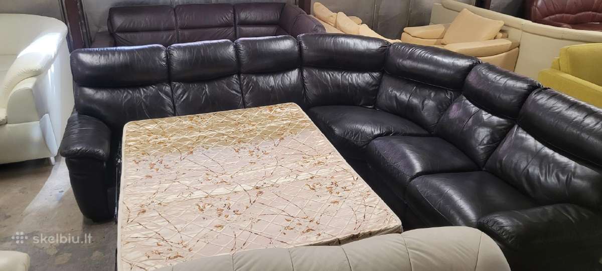 Odiniai Baldai kampas sofa lova komplektas - nuotraukos Nr. 37