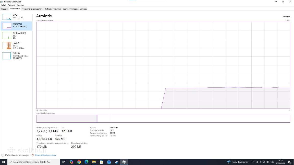 Žaidimu kompiuteris Arc 750 8gb 16 GB Ddr5 - nuotraukos Nr. 8
