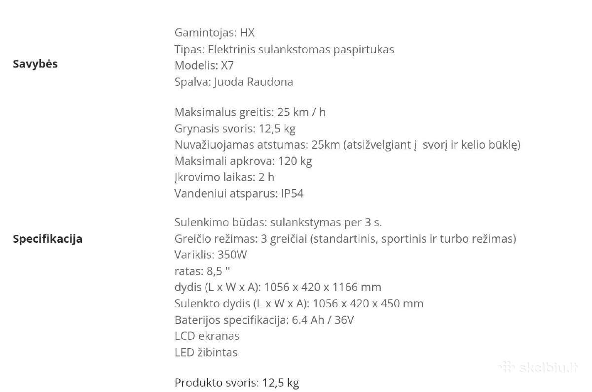 Elektrinis paspirtukas Hx x7 - nuotraukos Nr. 9