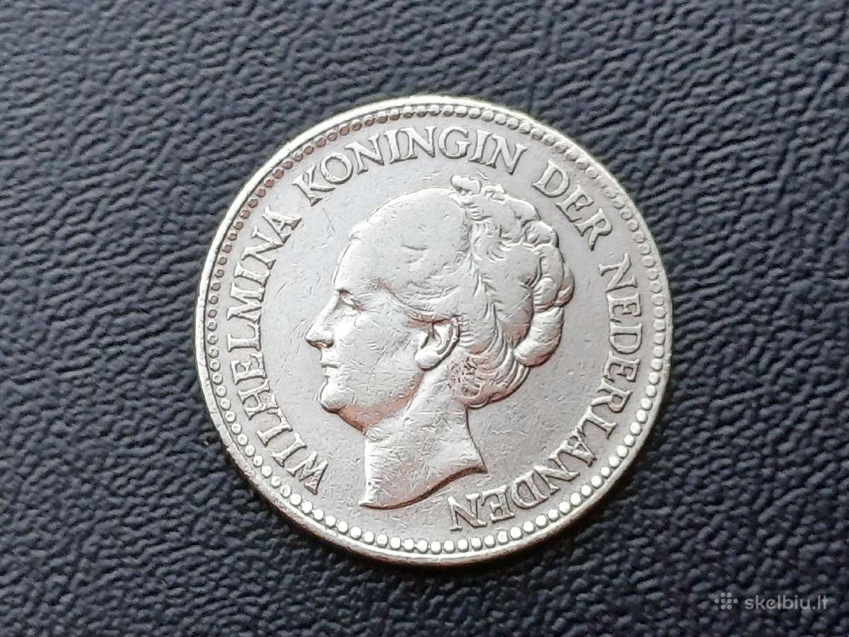 1/2 guldeno 1929m. Nyderlandai sidabras - nuotraukos Nr. 2