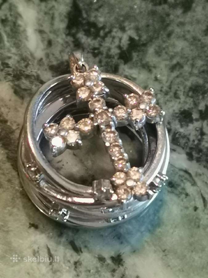 750 sertifikuotas kryželis su1.00 ct briliantais - nuotraukos Nr. 3