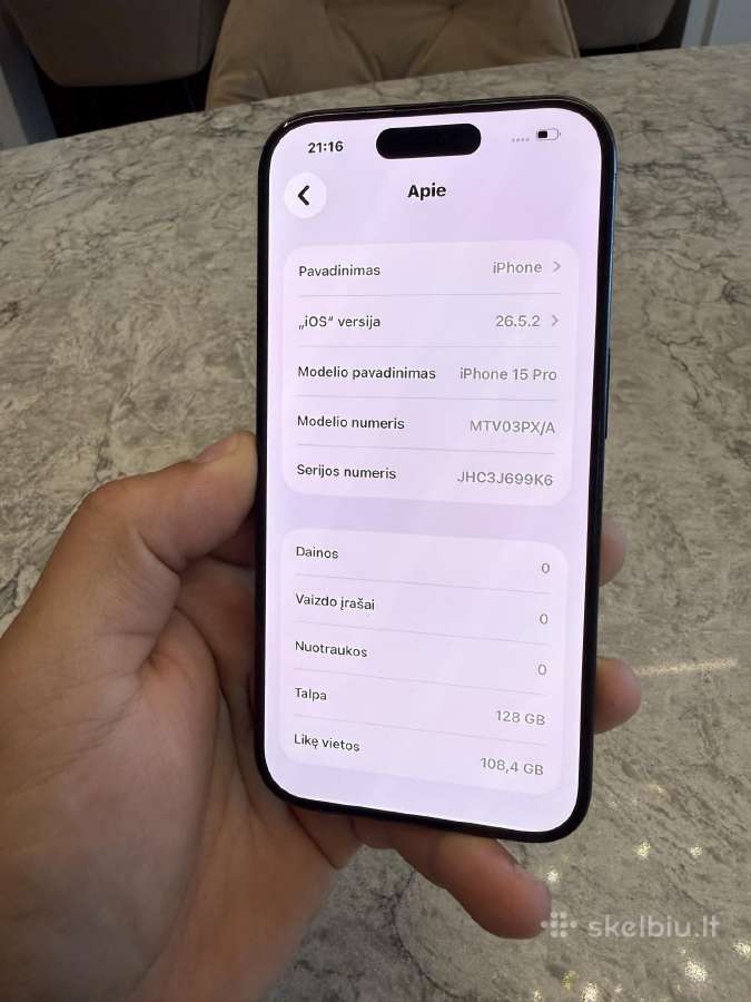 iPhone 15 pro, 128gb 86% - nuotraukos Nr. 5