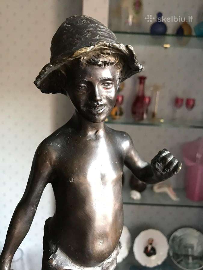 Bronzinė Giovanni de Martino Skulptūra, Berniukas - nuotraukos Nr. 3