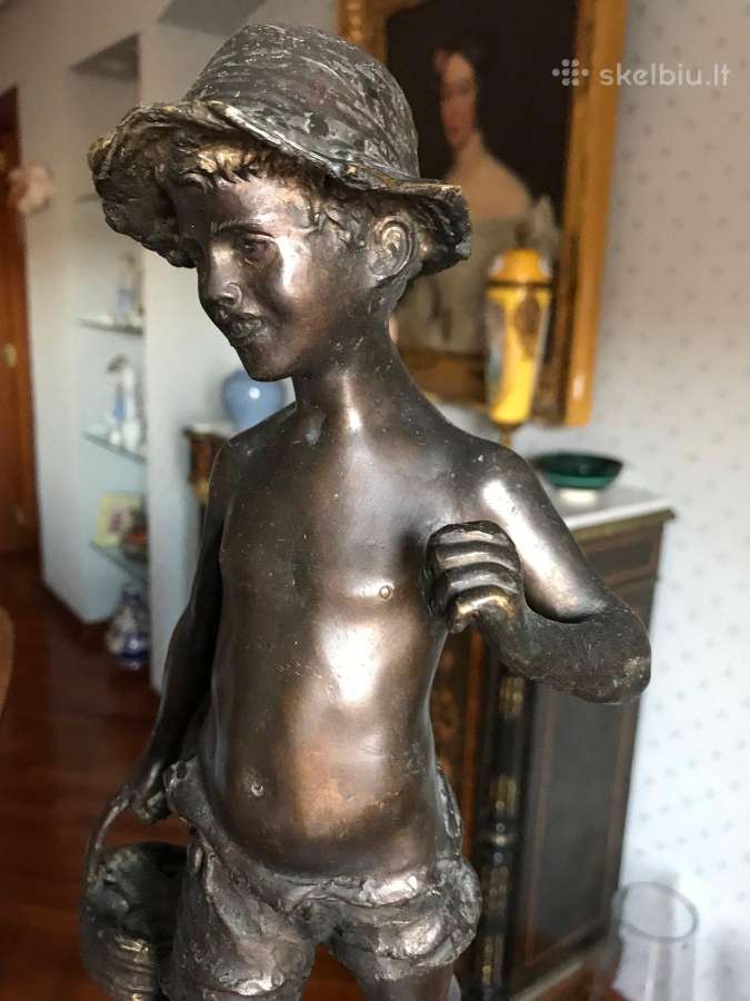 Bronzinė Giovanni de Martino Skulptūra, Berniukas - nuotraukos Nr. 5