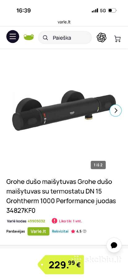 Termostatinis dušo maišytuvas - nuotraukos Nr. 2