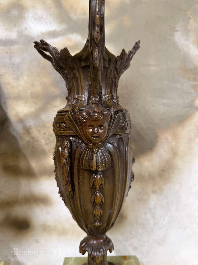 2 Art Nouveau stiliaus Vazos marmur.,bronz. metal. - nuotraukos Nr. 10