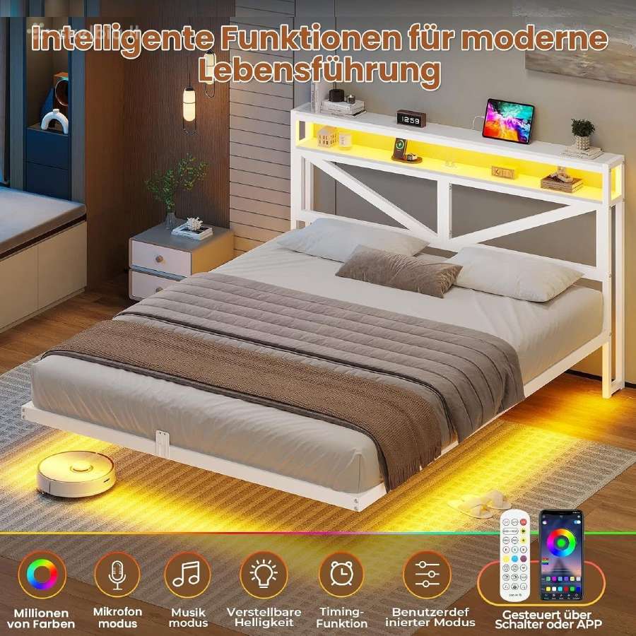 Dvigulė lova 160/200 cm su LED apšvietimu - nuotraukos Nr. 3