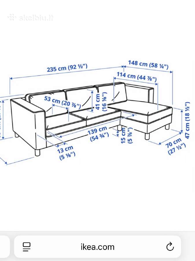 Naudota, Ikea Pärup serijos trivietė sofa. - nuotraukos Nr. 2