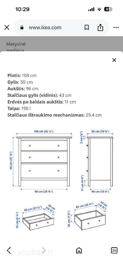 Hemnes komoda - nuotraukos Nr. 4